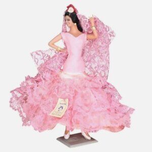 Vintage Marin Chiclana Spain Dancing Doll Costume Figure Pink